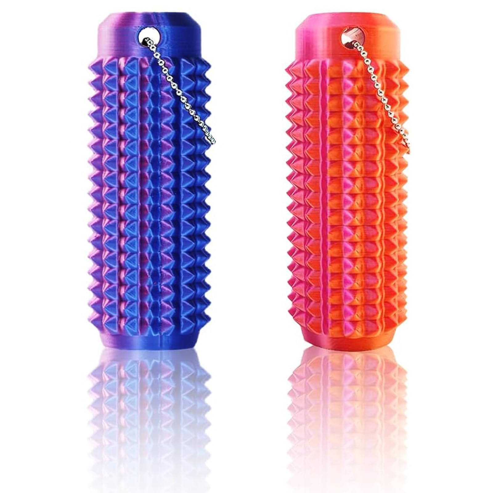 Little Ouchies Fidget Toys – 3D Printed Spiky Pain Stim Sensory with Keychain Stress Relief & Anxiety Reduction, Focus Fidget Toy for Adults & Teen (2 PCS (Purple & Red))