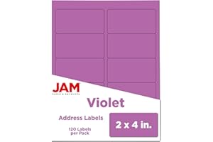 JAM PAPER Shipping Address Labels - Standard Mailing - 2 x 4 - Violet - 120/Pack