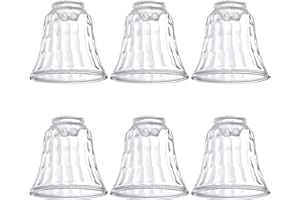 Ceiling fan light covers, Ceiling fan globes replacement glass, Light fixture replacement glass, Dysmio Lighting Replacement Shade Height: 4.75", Depth: 4.75", Width: 4.9" Fitter size 2.25", 6 Pack