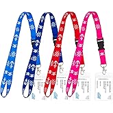 Qsszk Cruise Lanyards, 4 Pack Waterproof Cruise Lanyard with ID Badge Reel Holder, Detachable Buckle for Cruises Ships Key Cards, Cruise Essentials