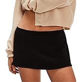 Sawden Women Micro Mini Skort Low Rise Short Skirts with Shorts Y2k Going Out Mini Skirt
