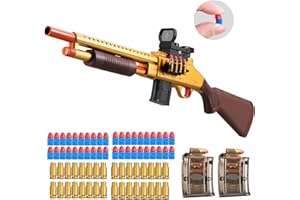 Kyliandi Pump Shotgun Toy Realistic Barrel Shell ejecting Foam Blaster Gun Soft Bullet Look Real Sniper Rifle with Scope Dart Pellet Shooting Game for Boys Teens Adults Gifts Age 8-14 Year Old (Gold)