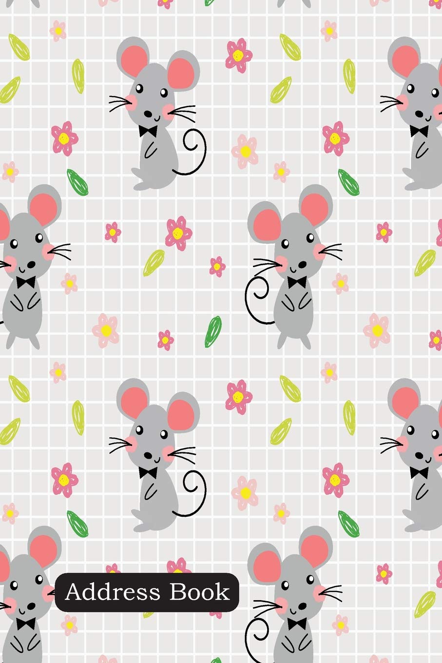 Address Book: Include Alphabetical Index With Cute mice and lovely flowers cover
