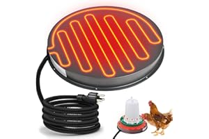 ZOHOKO Chicken Water Heater for Winter - 15.35" Poultry Waterer Heated Base, 125W Drinker Heater Base with Thermostat to Prevent Water Freezing in Metal or Plastic Drinkers
