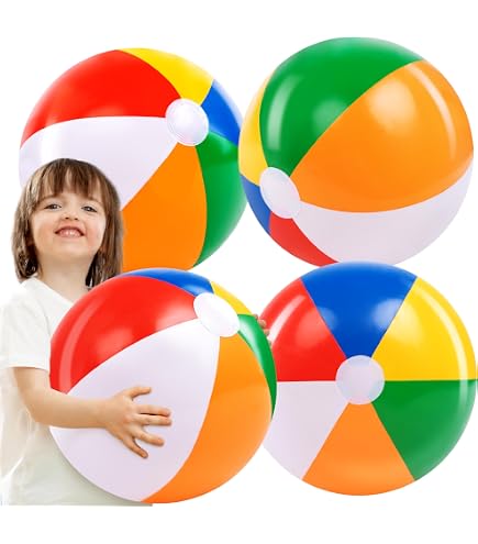 Ballon De Plage Gonflable Rouge Et Blanc - Amscan 9903661 - Parfait Pour L'été Et Les Fêtes