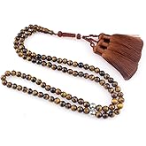 beirunde Muslims Islamic Dhikr Tasbeeh Tasbih Prayer Beads, 99 Tiger Eye Stone Beads with Tassel