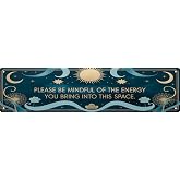 WSUPBPR Mindful Energy Metal Sign 4x16in Inspirational Plaque for Office Wall Decor Positive Gift