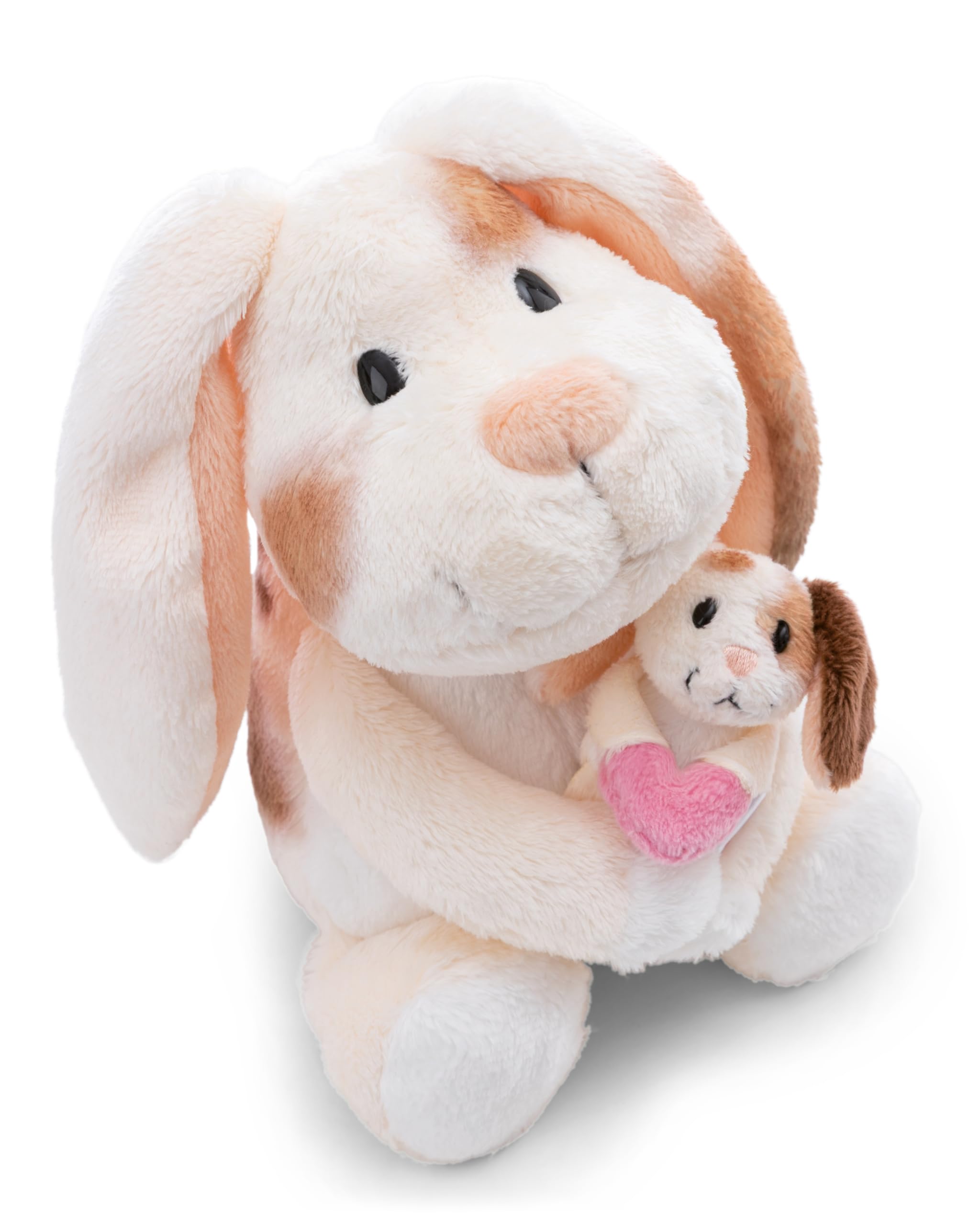 NICI Kuscheltier Hase 20cm mit Hasenkind 6cm - beige - Stofftier aus weichem Plüsch, niedliches Plüschtier zum Kuscheln und Spielen, für Kinder & Erwachsene, tolle Geschenkidee - 62841