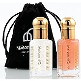 Maison d'Orient Tahara Collection 2x6mL | Pink Musk & White Musk Body Oil Perfume for Women | Arabian Perfume Oils | Arab Perfumes for Women (Perfumes Arabes de Mujer - Almizcle Blanco y Rosa)