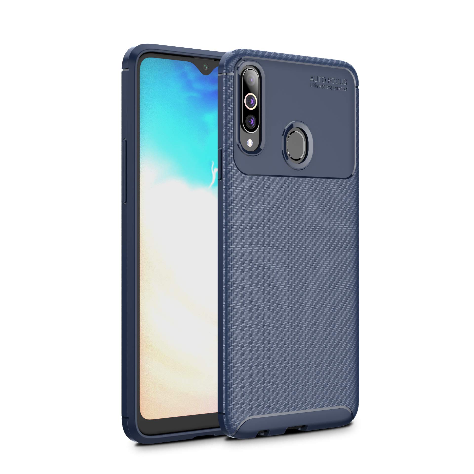 Galaxy A20s Case, Galaxy A20s Cover, Cruzerlite Design Back Cover Anti-Scratch Shock Absorption Case for Samsung Galaxy A20s (Carbon Blue)