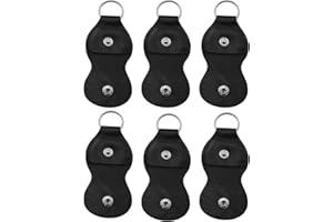 FMHXG 6pcs Guitar Picks Holder Case Leather Black Plectrum Buckle Guitar Keychain Guitar Accessories