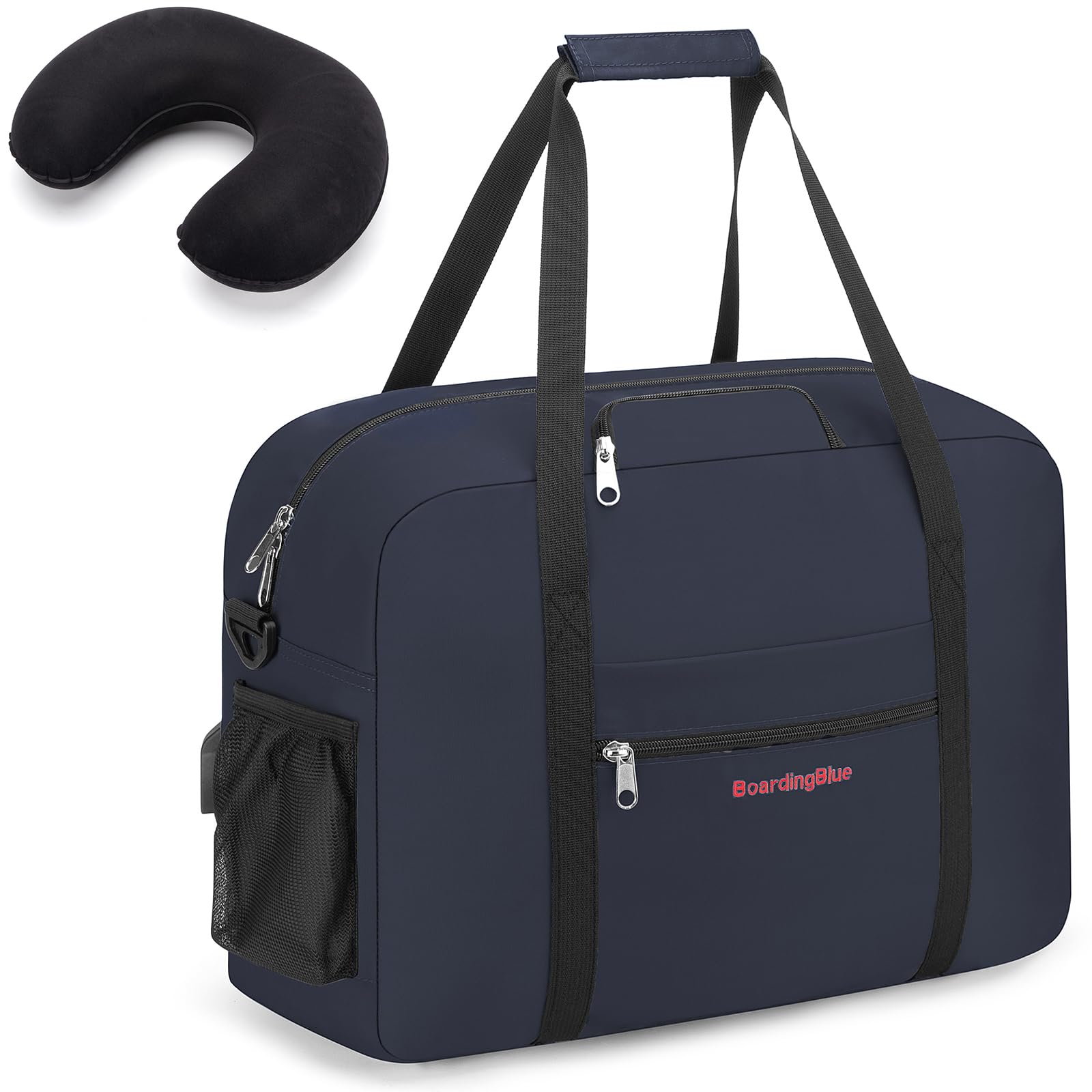Photo 1 of 17X13X8 Inches JetBlus Airlines Personal Item Under Seat Duffel Bag With Free Pillow And USB Port Suitable for Major Airlines including Spirit, Jetblue, Frontier, and American (Navy)