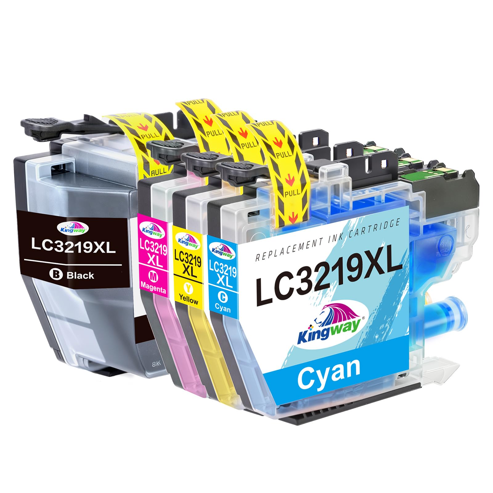 KINGWAY LC3219XL Ink Cartridges 4-Pack, Replacement for Brother LC3217 Ink Cartridges Multipack, Compatible with MFC-J5330DW MFC-J5730DW MFC-J5930DW MFC-J6530DW MFC-J6930DW MFC-J6935DW MFC-J5335DW