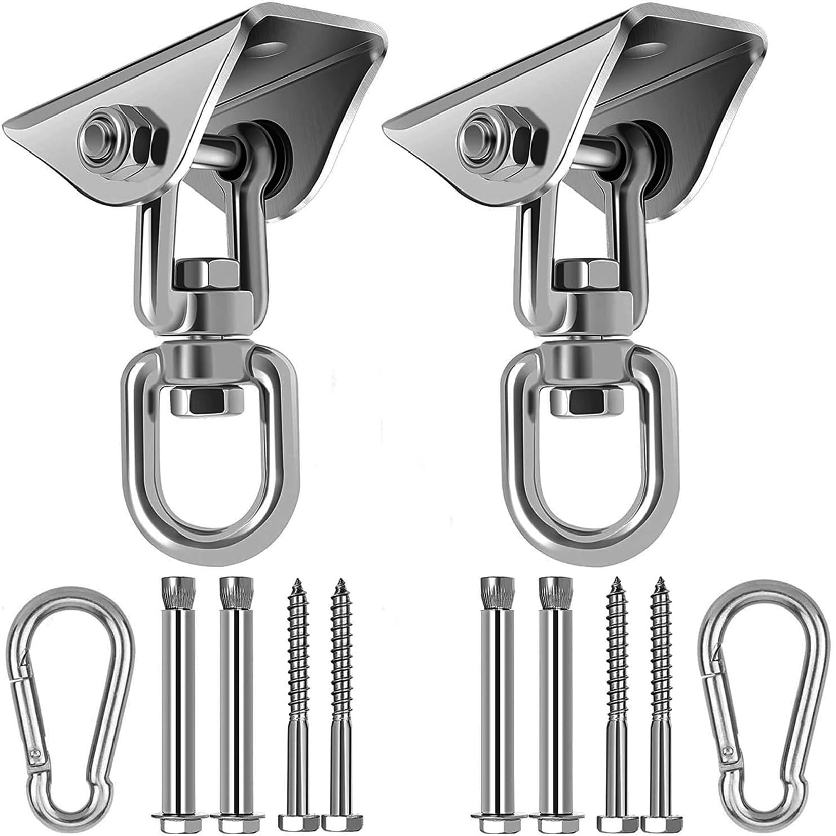 GothicBride Hammock Hooks SUS304 450KG Suspension Hooks 360° Swing Hangers Heavy Duty with Bolt for Concrete Wooden Yoga Boxing Hammock Chair (2 Pieces 360°)