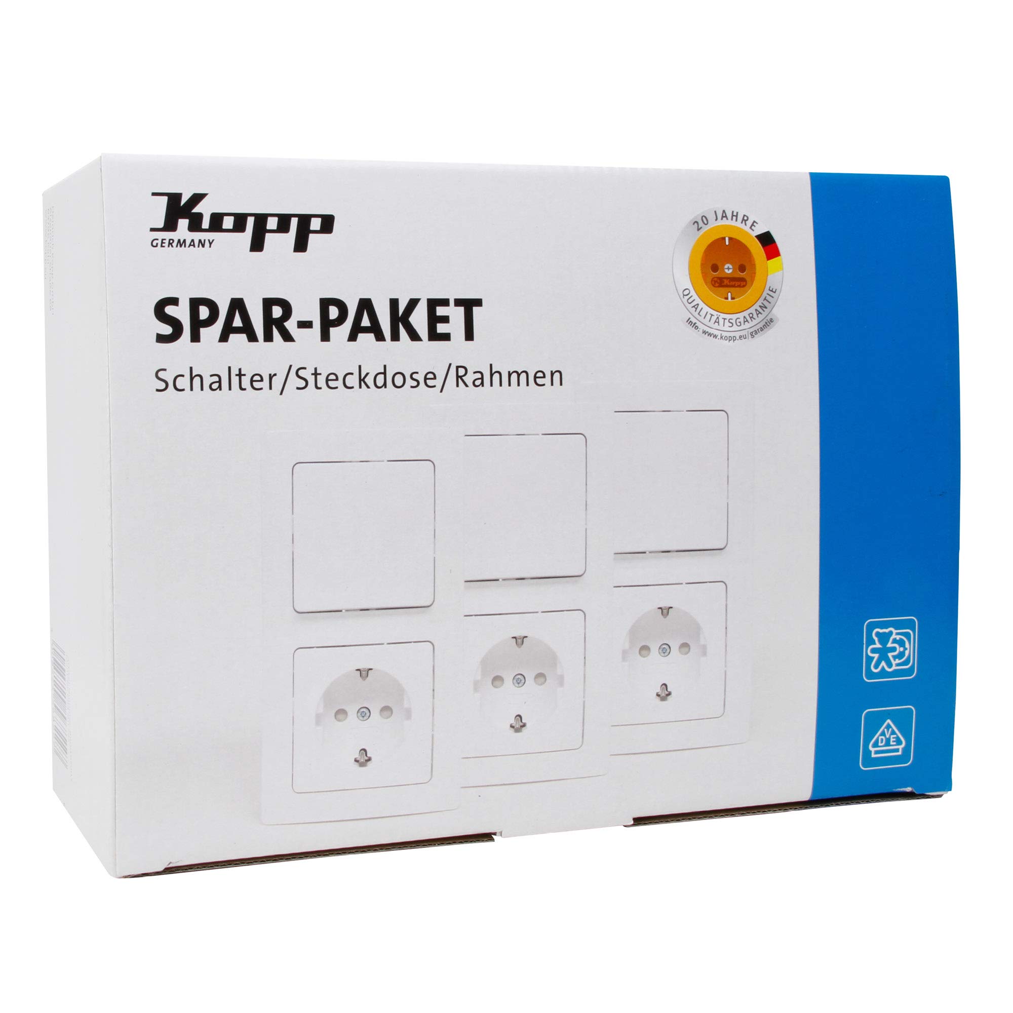 Professional pack Paris sockets and off/toggle switch in set with frame, 990065007