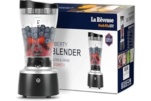 La Reveuse Personal Size Blender 250 Watts Power for Shakes Smoothies Seasonings Sauces with 15 oz Portable To Go Cup,BPA-Fre