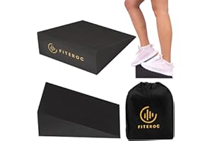Fiteroc Yoga Foam Wedges for Stretching - Foam Slant Board for Leg, Calf, Ankle and Foot Stretching, Squat Wedge Block, Footrest Cushion (Black)