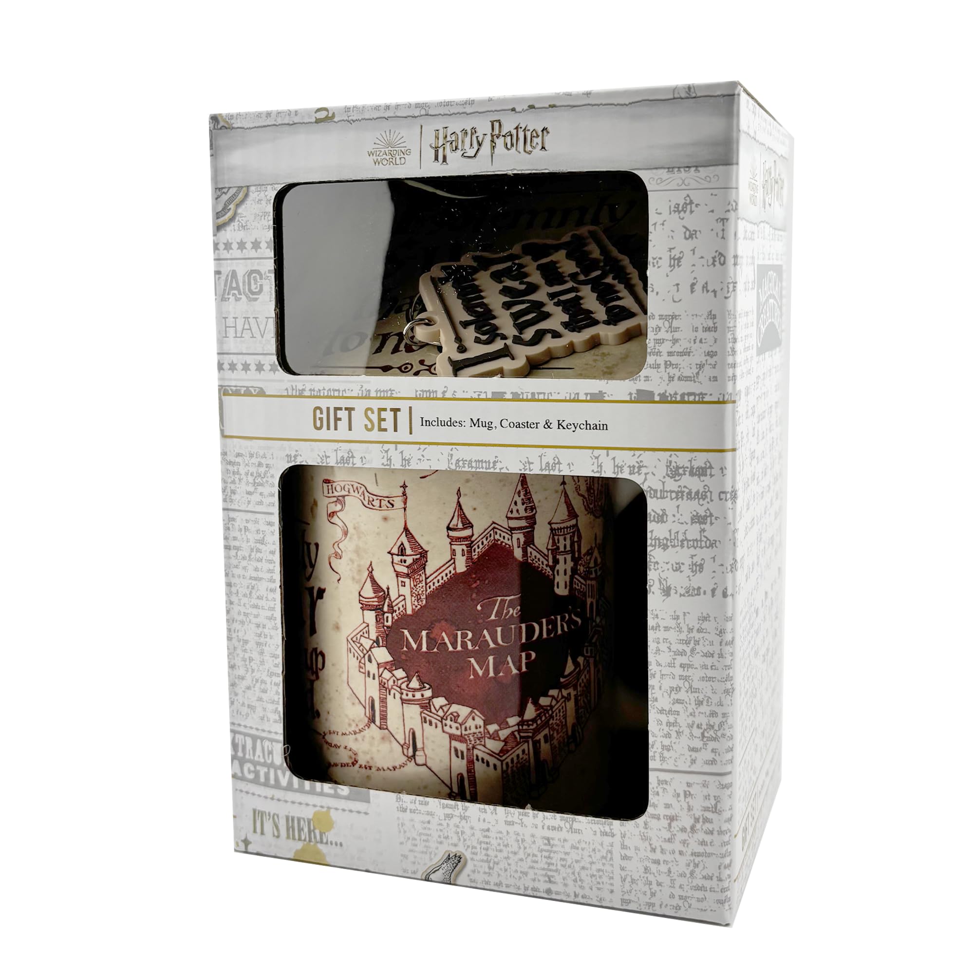 Pyramid International Harry Potter Marauders Map Gift Set with Ceramic Mug, Keyring and Coaster in Gift Box - Official Merchandise