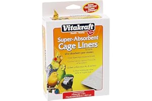 Vitakraft Cage Liners for Birds - for Parrot, Parakeet, Conure, and Cockatiel Cages White 20" X 18"