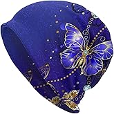 Butterfly Pattern Beanie Chemo Hat Cancer Headwear Knitted Hats Baggy Slouchy Scarf Cap for Adults Women Men