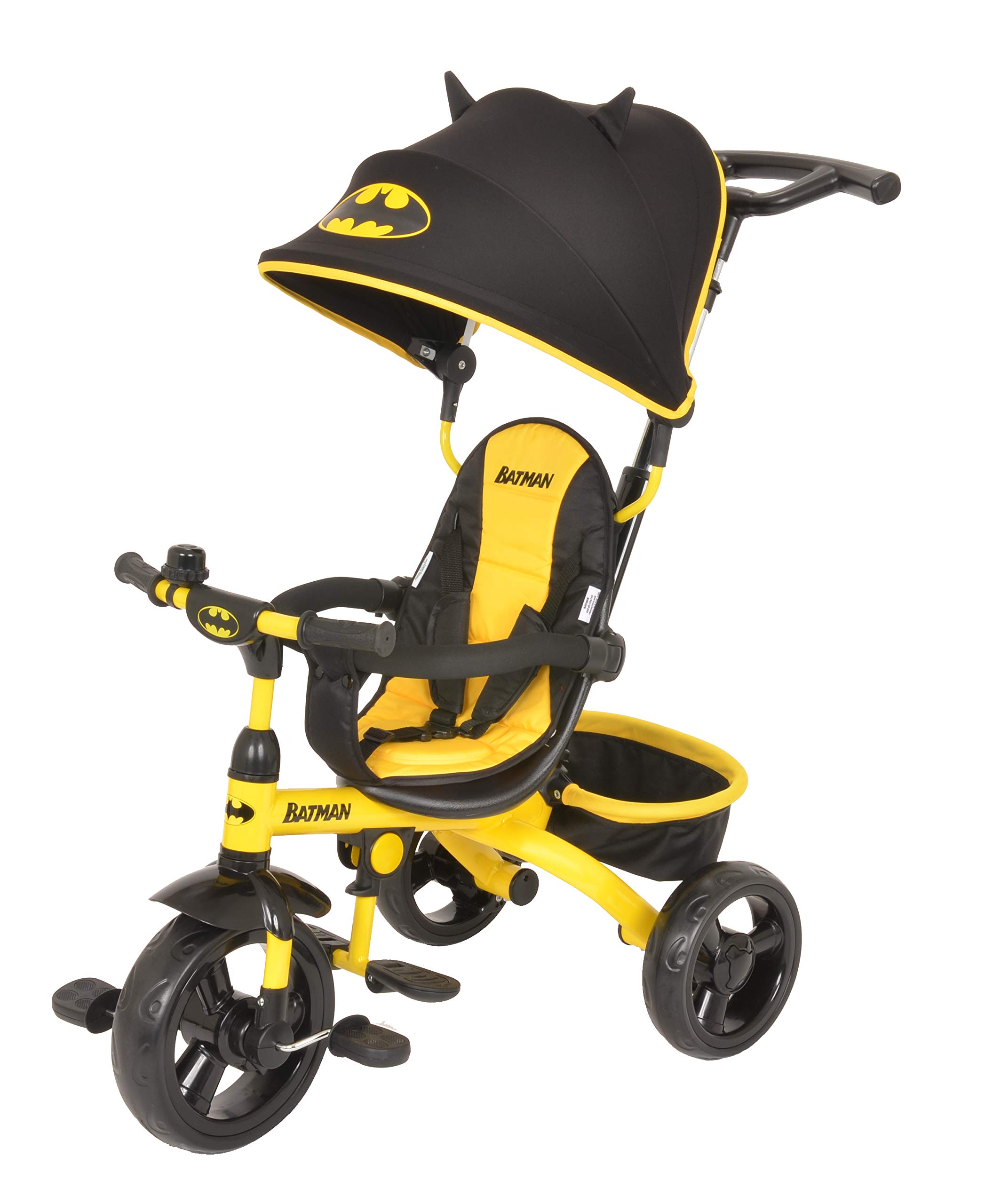 KidsEmbrace 4-in-1 Push and Ride Combination Stroller Tricycle, Toddler Trike, DC Comics Batman
