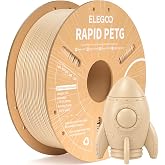 ELEGOO Rapid PETG 3D Printer Filament 1.75mm Beige 1KG | Up to 600mm/s High Speed, Enhanced Toughness, Neatly Wound, Reduced Stringing, +/-0.02mm Accuracy, 1kg Spool 3D Filament