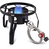 55,000BTU Propane Burner Camping Stove,Gas Stove Burner Cooker for Outdoor Cooking for Turkey Fry,Homebrewing,Crawfish Boil,and More!