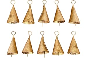 Vivanta 10 Pcs 1.75 Inch Bells for Crafts , Home Decor , Christmas Bell Ornaments , Christmas Bell Decorations , Christmas Bells for Decoration - Vintage Jingle Bells Small Gold Bell Witch Cow Bells