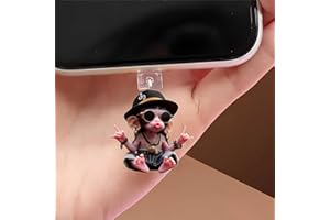 Monkey with Sunglasses Dust Plug Acrylic Charms for electronic products,Type-C Charging Port Dust Plugs Pendant Compatible wi