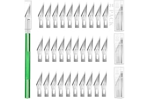 FJXBYWM Craft Knife Hobby Knife Exacto Knife,Upgrade Precision Carving, Exacto Knife for Crafting with 30pcs Spare Exacto Knife Blades Kit for DIY,Art,Cutting, Engraving,Scrapbooking,Stencil.
