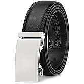 GAEKEAO Mens Belt Leather 1 3/8" - Micro-Adjust Buckle Ratchet Belts for Men Dress Casual to Formal Trim to Fit with Gift Box