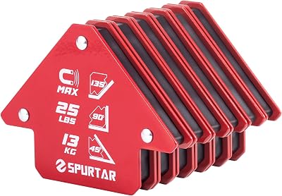 Spurtar 6Pcs 13KG Welding Magnets Arrow 45 90 135 Degree Clamps Set