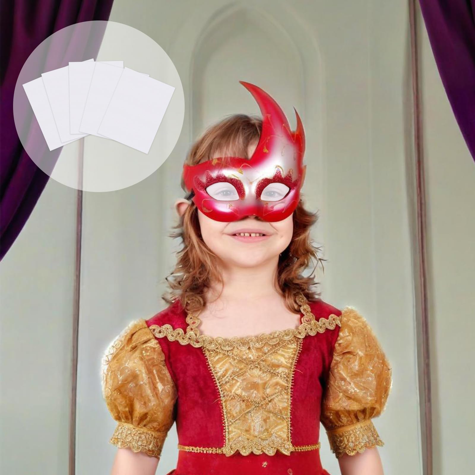 Fursuit Eye Mesh, Printable PVC Plastic Eye Mesh Sheet for Mask 11.81 x 7.87 inches Waterproof Mesh Sheets for Fursuits, Furry Costume Roleplay, Props, Craft Making - 5 Sheets White