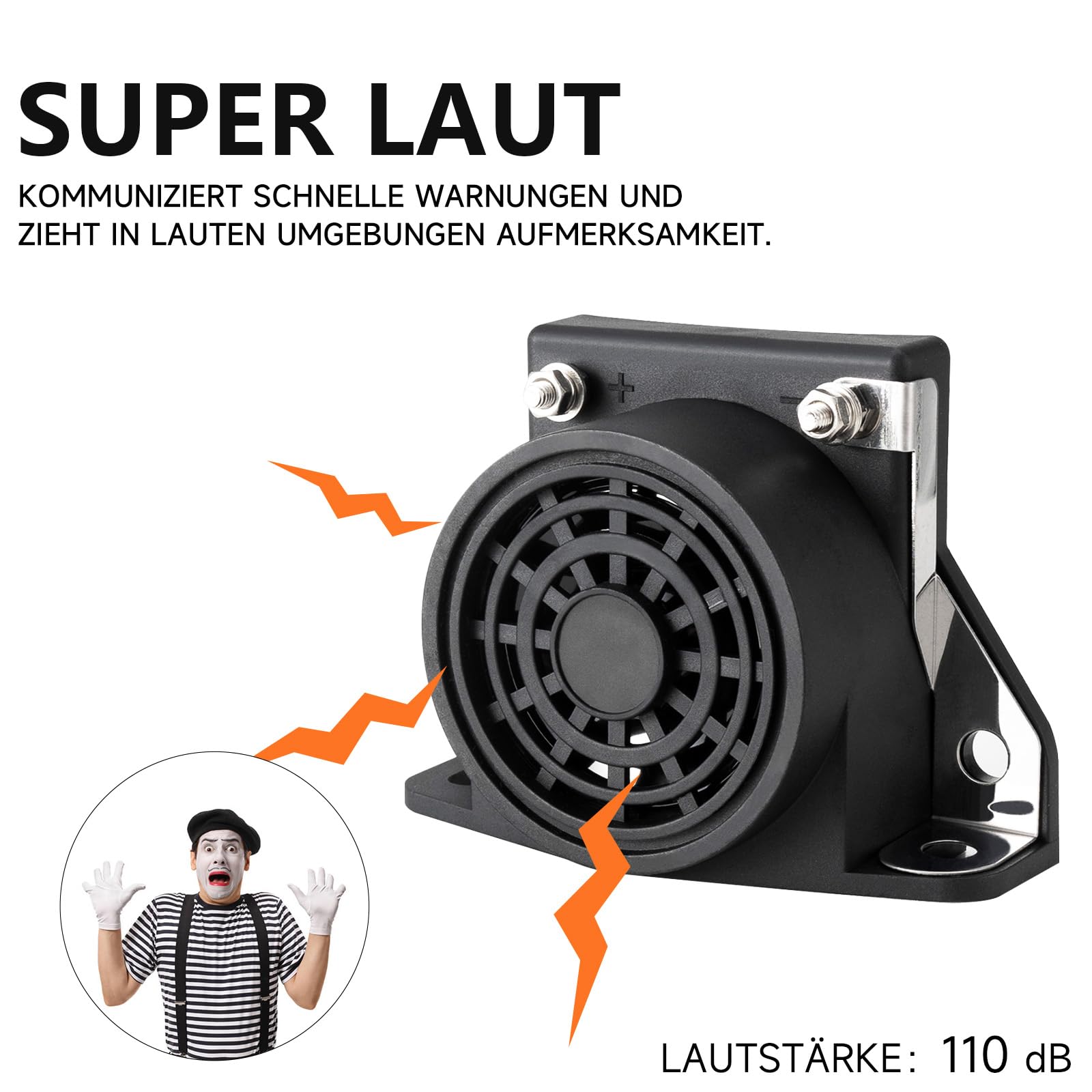 Warnsignal Rückfahr Rückfahrwarner Warner Warnton Beeper Piepser 105dB 12V-48V, Piepser Rückfahr Signal Warnsignal Beeper Rückfahrwarner Auto Backup Alarm 12V FARBIN 2