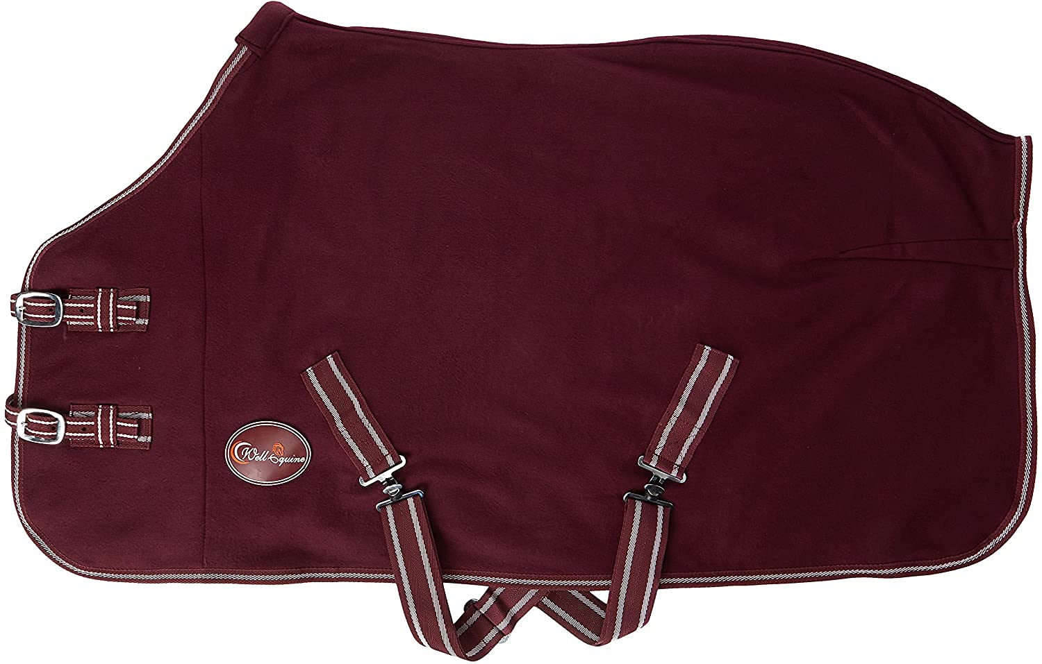 Cwell Equine TRAVEL FLEECE RUG/Cooler Standard Neck BURGUNDY Choice of Sizes (6'3")