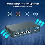 YuanLey 8 Port Gigabit PoE Switch 120W 802.3af/at Unmanaged Plug and Play view 6