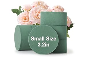 GARMEINEA Round Floral Foam Blocks 6Pcs for Fresh and Artificial Flowers, Flower Foam for Flower Arrangements DIY& Florist Supplies, Wedding, Birthdays and Garden Decorations 3.2”x1.6"