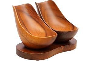 RAW HYD Wooden Dual Tobacco Pipe Stands - Handmade Portable Tobacco Pipe Holder - Polished Smoking Accessories for Displaying Collections, Gift Presentation, and More