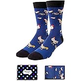 HAPPYPOP Funny Socks for Men - Bear Shark Sloth Lover Gifts for Teen Boys, Cow Wolf Socks