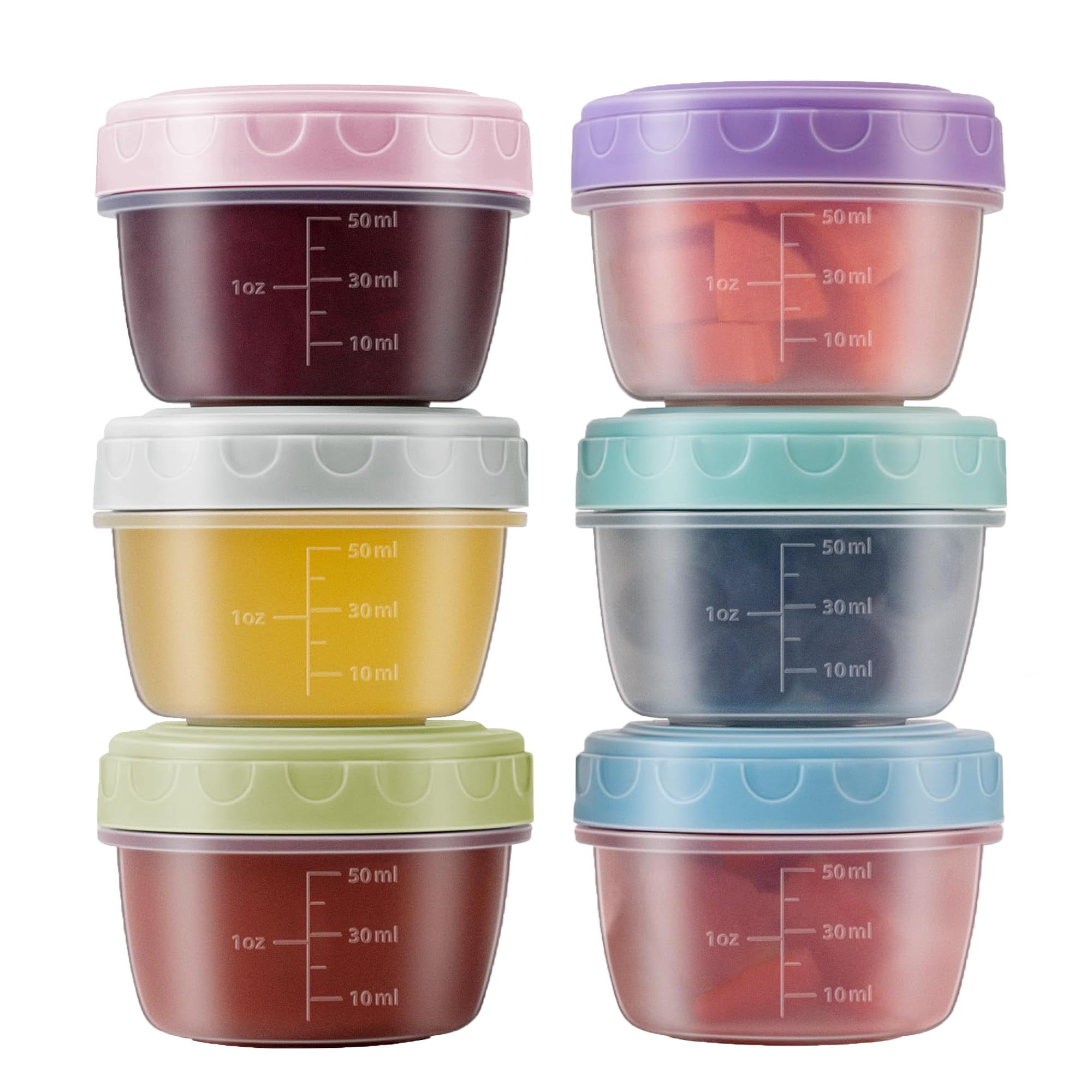 MEEYUU 6 Pack 2.7 OZ - 75ml Salad Dressing Container to Go with lids, Reusable Leakproof Sauce Containers for Lunch Box,Dishwasher & Microwave Safe Tiny Condiment Containers with Graduated (6 Pack)