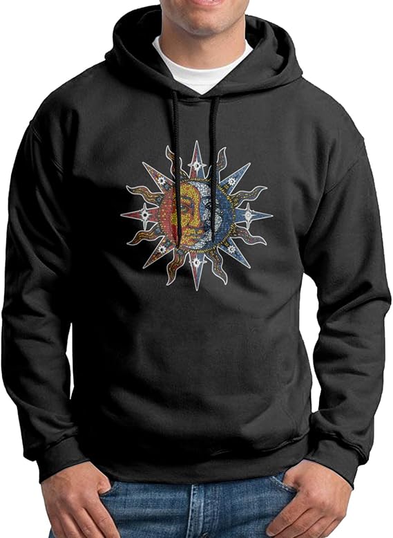 sun and moon print hoodie