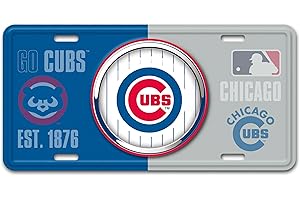 FANMATS 43221 Chicago Cubs Embossed Metal License Plate
