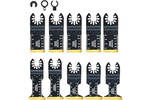 HIDOTOL 10 PCS Titanium Oscillating Saw Blades Universal Multitool Blades for Cutting Hard Material, Metal Nails, Wood, Plastic, Oscillating Tool Blades Kit fit