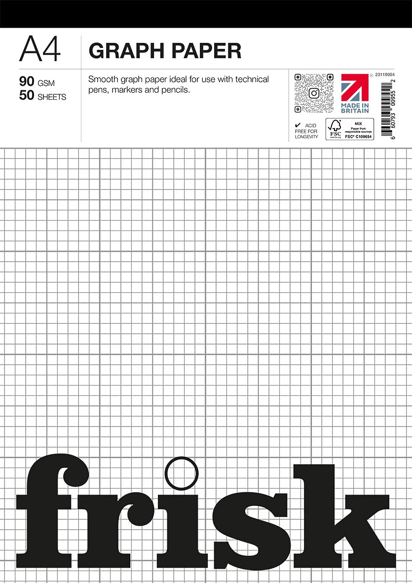 Frisk Graph Paper Pad 90gsm 50sheets A4, White