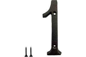 TripDock 5.5 Inch House Number, Metal Address Number, Decoration Door, Street, Mailbox, Home, Easy to Install, Black Brown (Number 1)