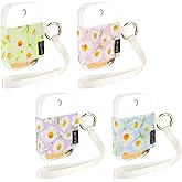 Likesing Hand Sanitizer Spray Sleeve Compatible with T0uch-land, 4 Elastic Handsanitizer Travel Size Holder with Keychain and Wrist Strap for t0uch'land Case for Glow Mist and Power Mist(Daisy)