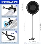 Aokeo Microphone Pop Filter Three-Layer Wind Screen with 360° Gooseneck view 6