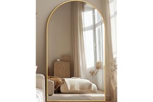 LadyNow Full Length Mirror, 44"x76" Floor Mirror Freestanding, Oversized Full Body Mirror Floor Standing Mirror with Stand for Bedroom, Hanging Mounted Mirror for Living Room Cloakroom, Gold