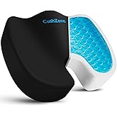 Office Chair Seat Cushion, Cooling Gel Enhanced Memory Foam Cushion for Long Sitting - Back, Sciatica, Coccyx, Tailbone Pain Relief Pillow - for Office, Gaming, Car, Wheelchair - Black, X-Large