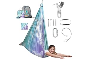 Indoor Sensory Swing for Kids or Outdoor – Holds 300lbs, Double-Layer, & 360° Swivel, Calming Compression Therapy Swing Hammo